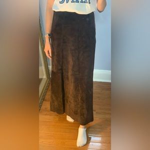 Chico’s brown genuine leather Vintage maxi skirt